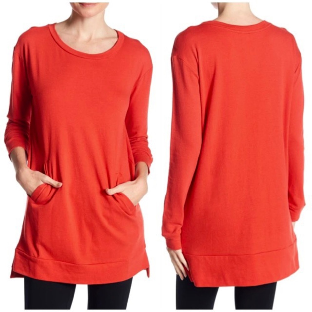 Satva Demira Organic Red Sweatshirt Tunic